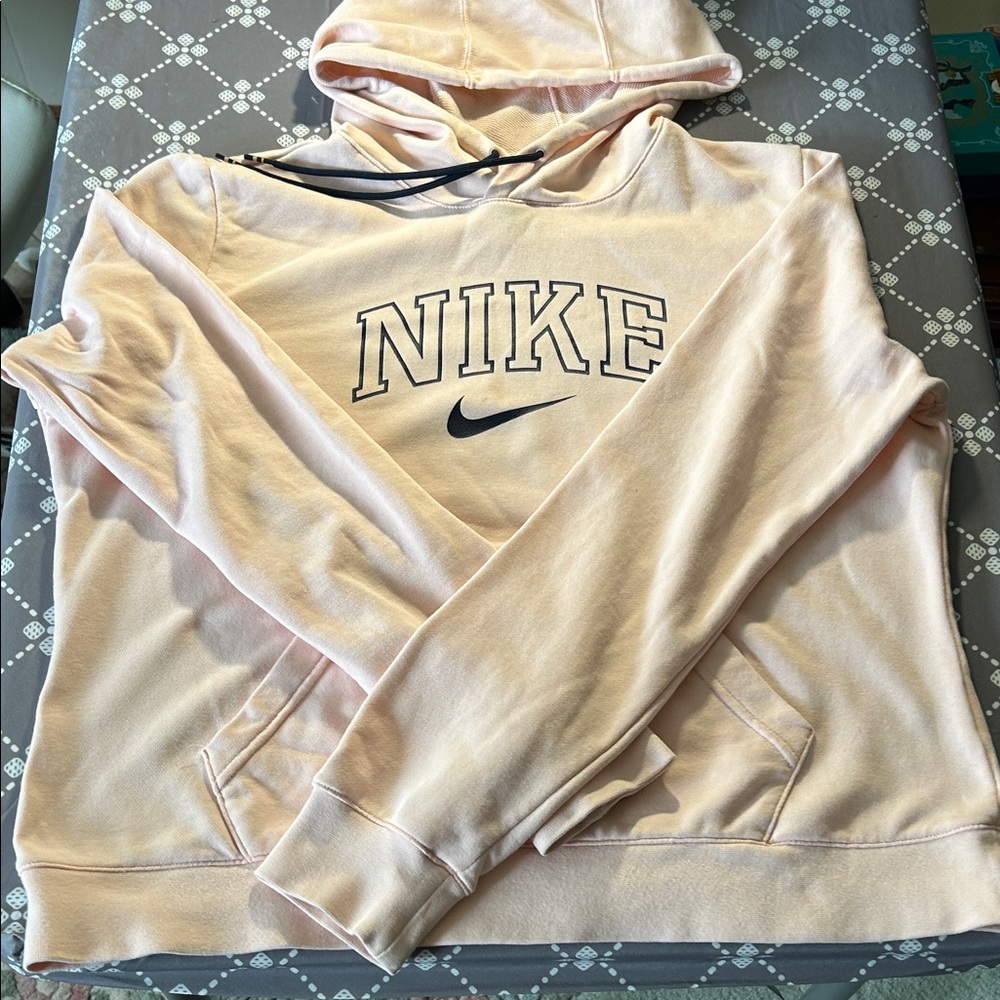 Nike Muted/Light Pink Hoodie Sweatshirt size L cotton blend